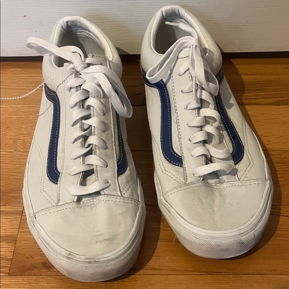 VANS Men's White and Blue Sneakers size 12 - Picture 1 of 6